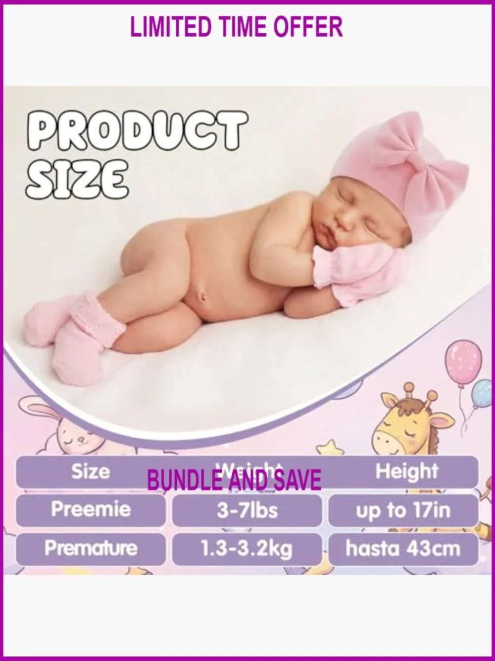 Preemie Hats Mittens Socks Set 8 Pack Cotton NICU Newborn Essentials